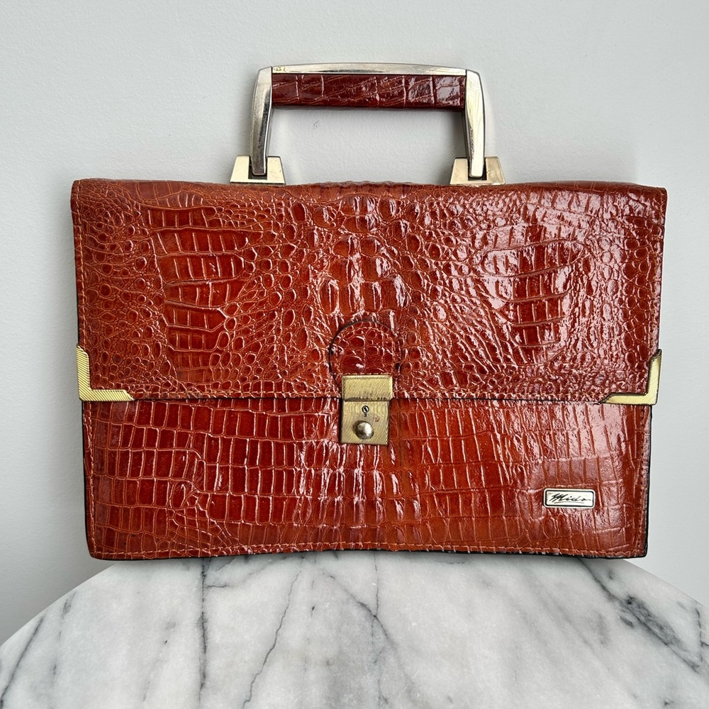 Vintage Alligator skin purse, retro fashion, 70s, 80s